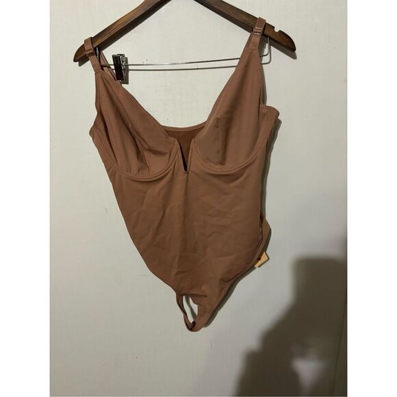 Brand New Popilush Women's 2XL XXL Brown One Piece Bodysuit Shapewear - Picture 1 of 5